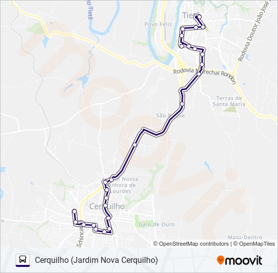 6106 TIETÊ - CERQUILHO bus Line Map