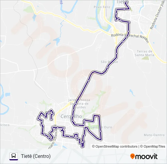 6106 TIETÊ - CERQUILHO  Line Map