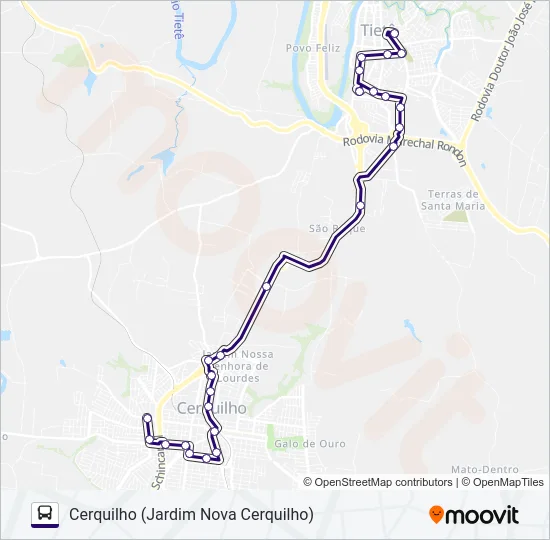 6106 TIETÊ - CERQUILHO  Line Map
