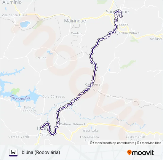 6218 IBIÚNA - SÃO ROQUE  Line Map