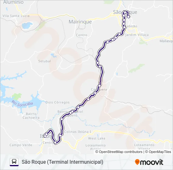 6218 IBIÚNA - SÃO ROQUE  Line Map