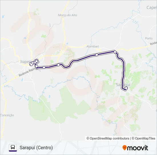 6116 SARAPUÍ - ITAPETININGA  Line Map