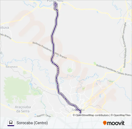 6201 PORTO FELIZ - SOROCABA  Line Map