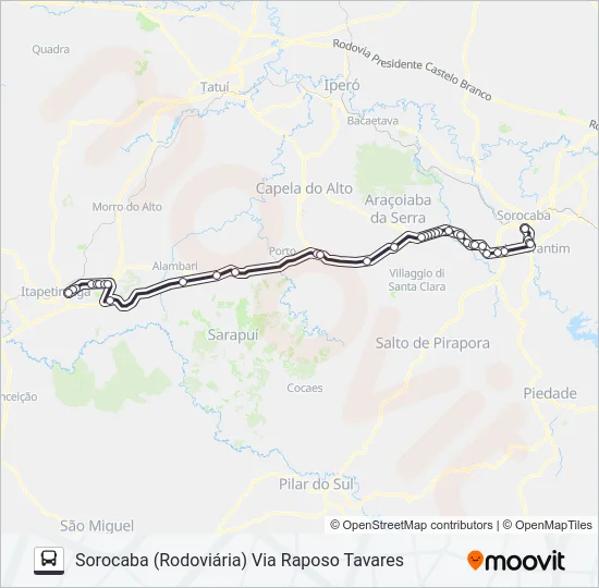 6113 ITAPETININGA - SOROCABA [SELETIVO]  Line Map