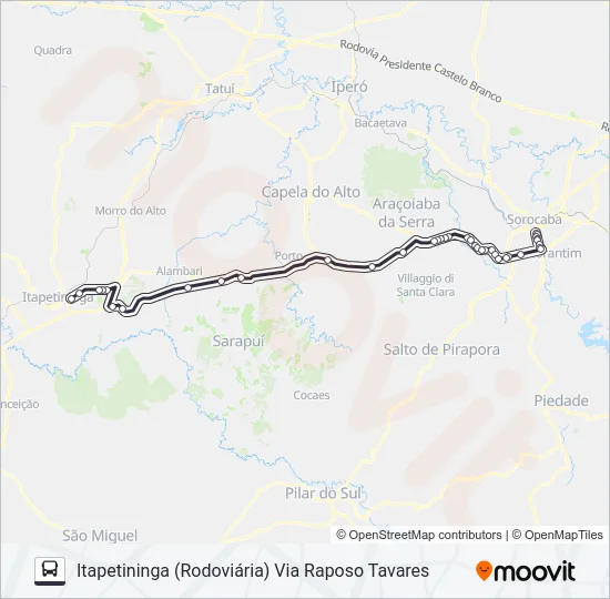 6113 ITAPETININGA - SOROCABA [SELETIVO]  Line Map