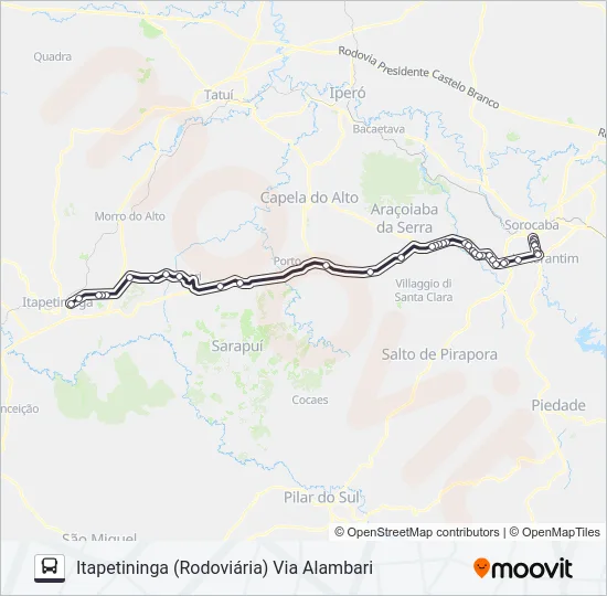 6114 ITAPETININGA - SOROCABA [SELETIVO]  Line Map