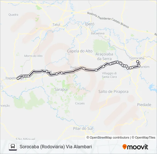 6114 ITAPETININGA - SOROCABA [SELETIVO]  Line Map