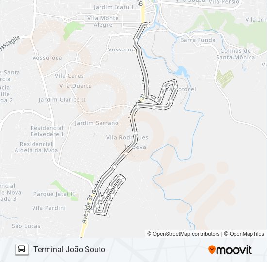 3118 PARQUE SÃO JOÃO VIA VOTOCEL bus Line Map