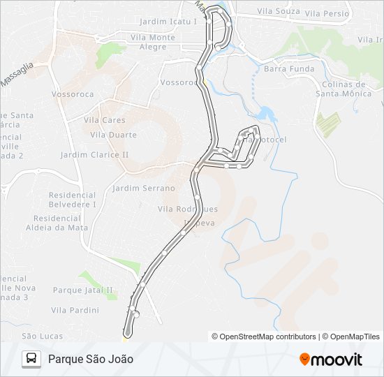 Mapa de 3118 PARQUE SÃO JOÃO VIA VOTOCEL de autobús