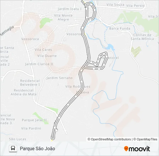 3118 PARQUE SÃO JOÃO VIA VOTOCEL Bus Line Map