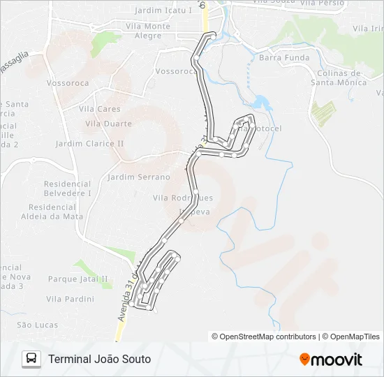 3118 PARQUE SÃO JOÃO VIA VOTOCEL Bus Line Map