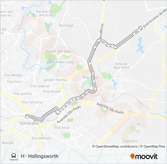 29 HOLLINGSWORTH Bus Line Map