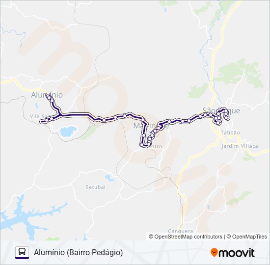 6219 ALUMÍNIO - SÃO ROQUE bus Line Map