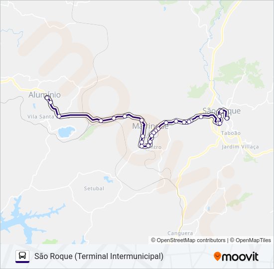 Mapa da linha 6219 ALUMÍNIO - SÃO ROQUE de 