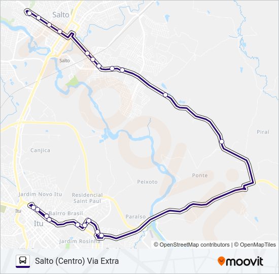 Mapa da linha 6207 SALTO - ITU de 