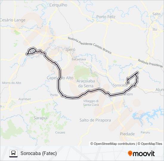 6108EX2 TATUÍ - SOROCABA [SELETIVO] bus Line Map