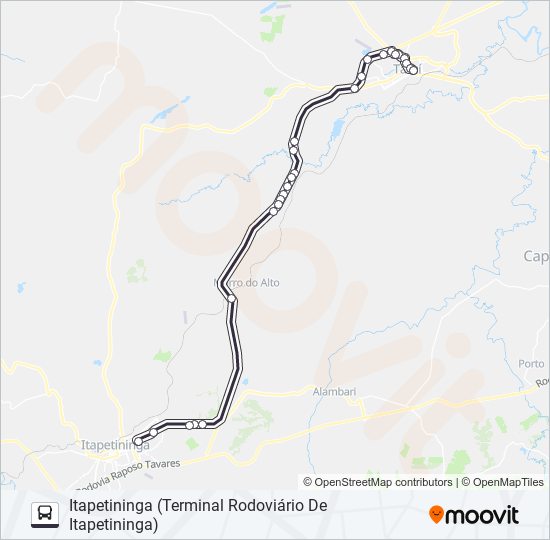 6115 ITAPETININGA - TATUÍ [SELETIVO] bus Line Map