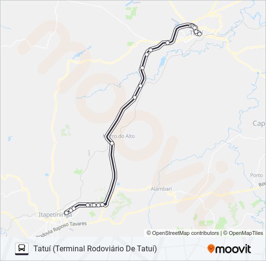 Mapa de 6115 ITAPETININGA - TATUÍ [SELETIVO] de autobús