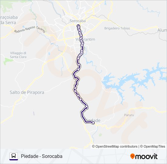 6338 PIEDADE - SOROCABA bus Line Map