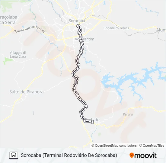 6329 PIEDADE - SOROCABA [SELETIVO]  Line Map
