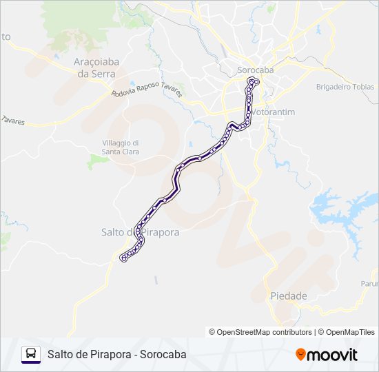 6317 SALTO DE PIRAPORA - SOROCABA bus Line Map