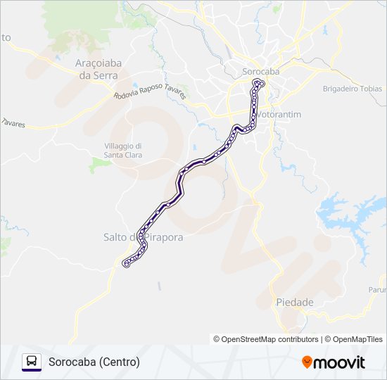 Mapa da linha 6317 SALTO DE PIRAPORA - SOROCABA de 