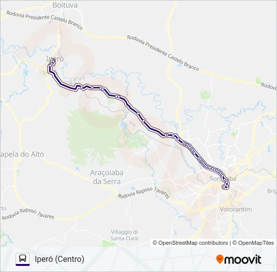6325 IPERÓ - SOROCABA  Line Map