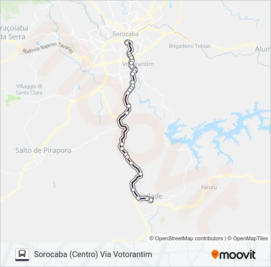 6306 PIEDADE - SOROCABA [SELETIVO]  Line Map