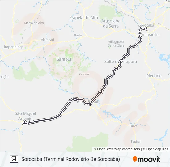 6333 SÃO MIGUEL ARCANJO - SOROCABA [SELETIVO]  Line Map