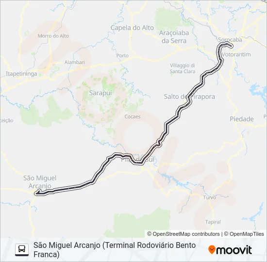 6333 SÃO MIGUEL ARCANJO - SOROCABA [SELETIVO]  Line Map