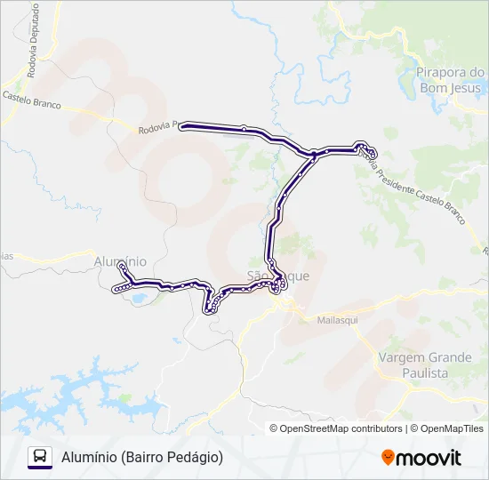 6220 ALUMÍNIO - SÃO ROQUE  Line Map