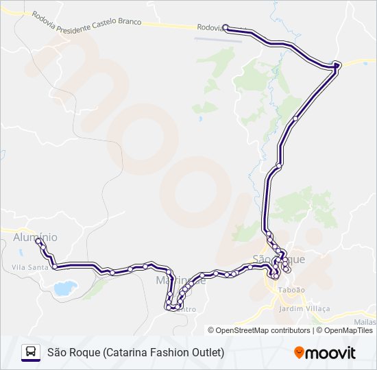 6220 ALUMÍNIO - SÃO ROQUE bus Line Map