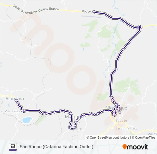 6220 ALUMÍNIO - SÃO ROQUE  Line Map