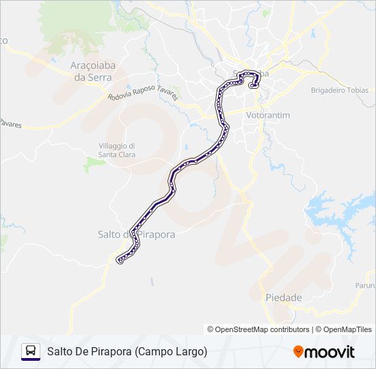 Mapa de 6315 SALTO DE PIRAPORA - SOROCABA de autobús