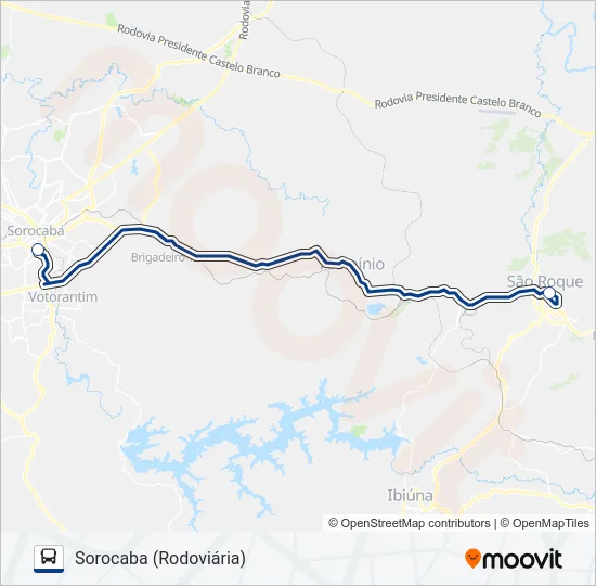 8523-02 SÃO ROQUE (RODOVIÁRIA) - SOROCABA (RODOVIÁRIA) Bus Line Map
