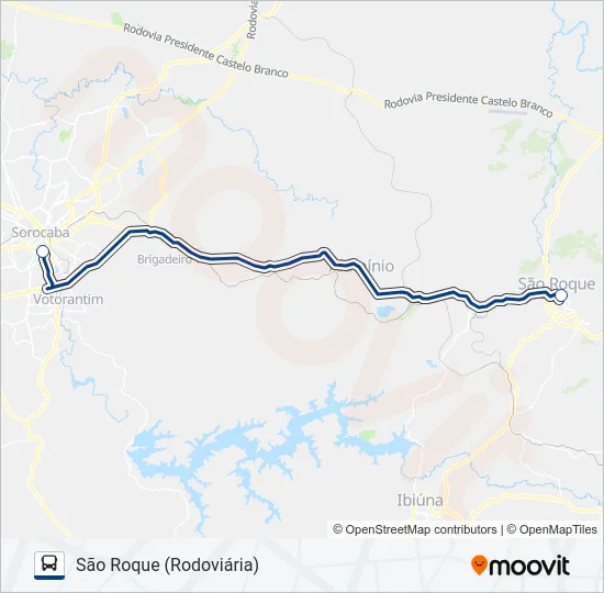 8523-02 SÃO ROQUE (RODOVIÁRIA) - SOROCABA (RODOVIÁRIA) Bus Line Map