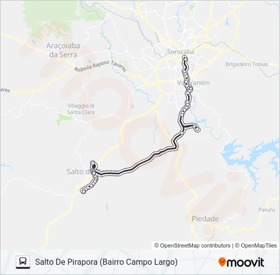 6314 SALTO DE PIRAPORA - SOROCABA [SELETIVO]  Line Map