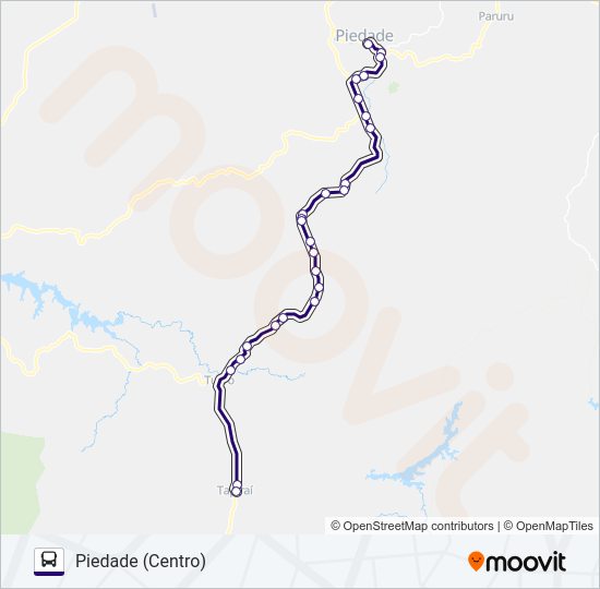 Mapa da linha 6302 TAPIRAÍ - PIEDADE de 