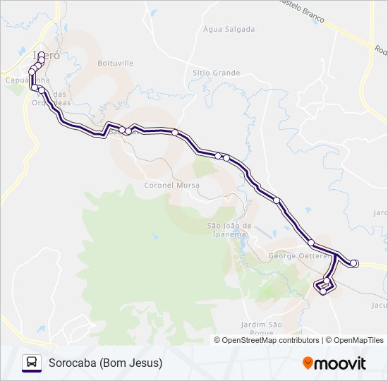 6324 IPERÓ - SOROCABA bus Line Map