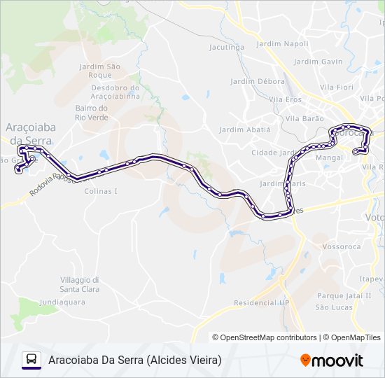 6320 ARAÇOIABA DA SERRA - SOROCABA  Line Map