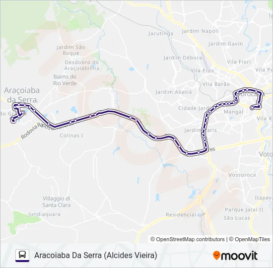 6320 ARAÇOIABA DA SERRA - SOROCABA  Line Map
