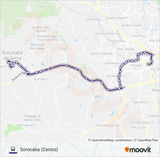 6320 ARAÇOIABA DA SERRA - SOROCABA  Line Map