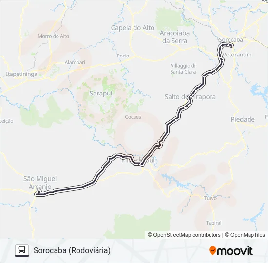 6334 SÃO MIGUEL ARCANJO - SOROCABA [SELETIVO]  Line Map