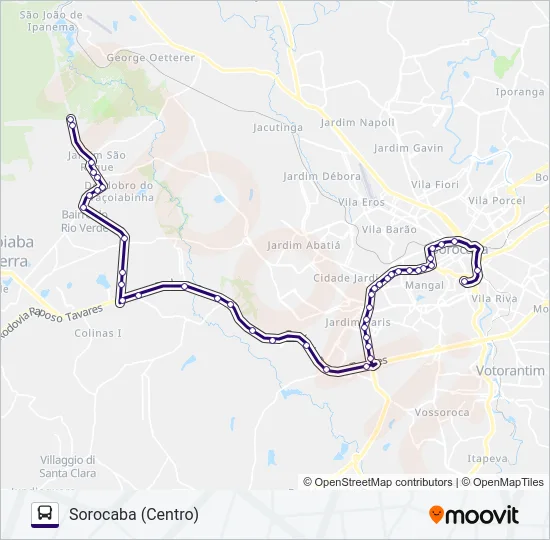 6321 ARAÇOIABA DA SERRA - SOROCABA  Line Map