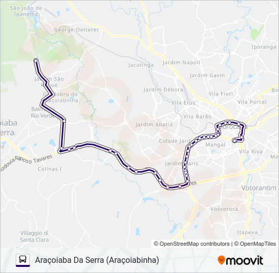 6321 ARAÇOIABA DA SERRA - SOROCABA  Line Map
