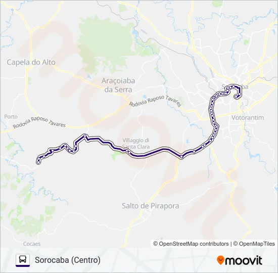 6335 ARAÇOIABA DA SERRA - SOROCABA  Line Map