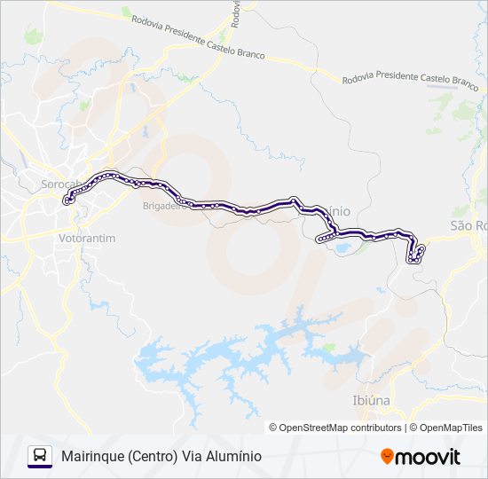 6224 MAIRINQUE - SOROCABA bus Line Map