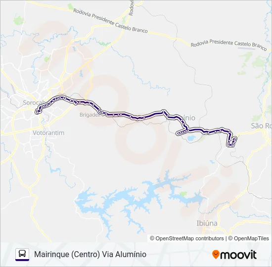 6224 MAIRINQUE - SOROCABA  Line Map