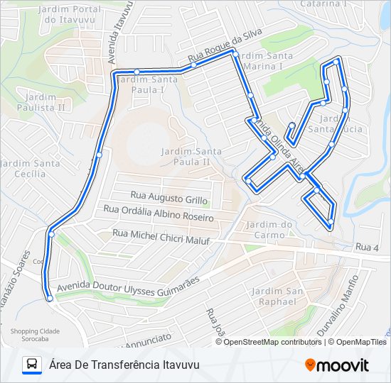 Mapa de E120 PAINEIRAS de autobús