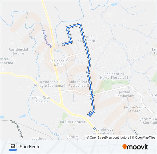 Mapa de E160 SÃO BENTO de autobús